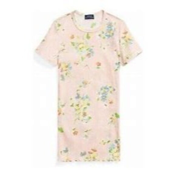 Ralph Lauren ‘Floral Bouquet’ Ribbed Short-Sleeve Lettuce Trimmed Light Weight t - Picture 7 of 13